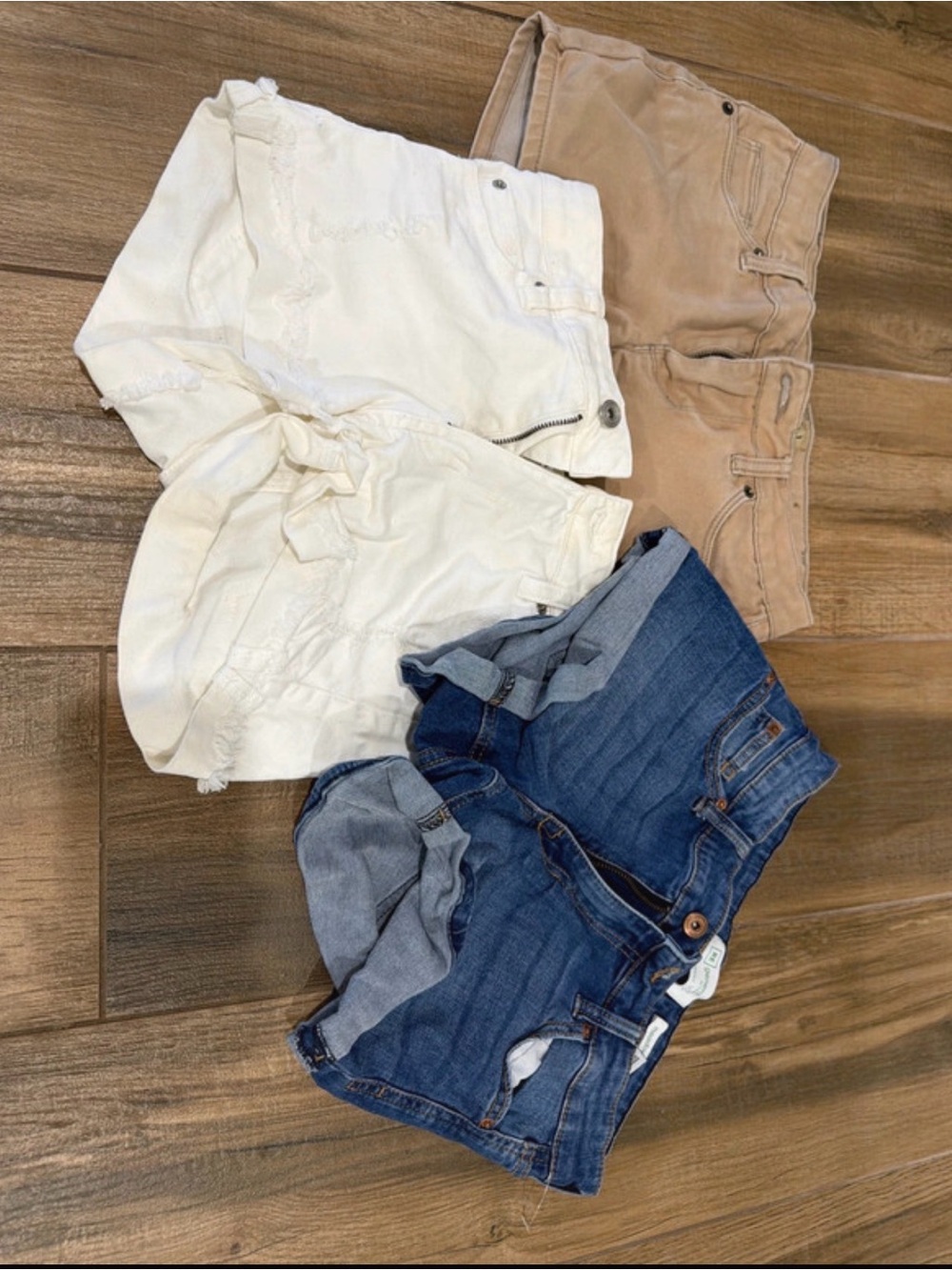 Hybrid & company White, Tan & Blue Kids Shorts Trio